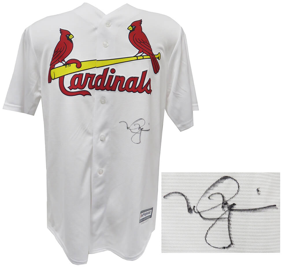 Mark McGwire Signed St Louis Cardinals White Majestic Replica Baseball Jersey