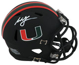 Willis McGahee Signed Miami Hurricanes Black Night Alternate Riddell Speed Mini Helmet