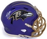 Willis McGahee Signed Baltimore Ravens FLASH Riddell Speed Mini Helmet