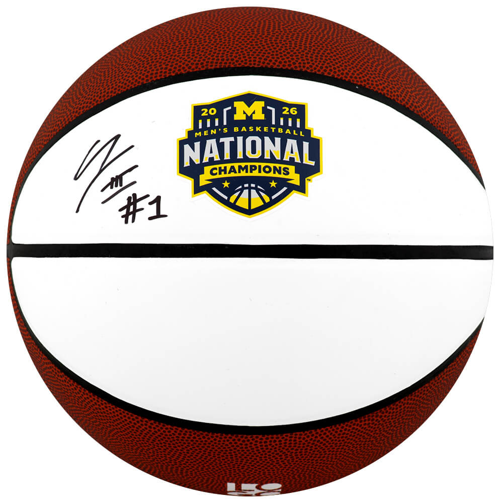 Trey McKenney Signed Michigan Wolverines 2026 National Champions White Logo Basketball