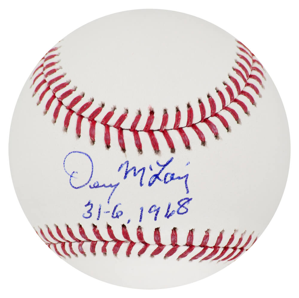Denny McLain Signed Rawlings Official MLB Baseball w/31-6, 1968