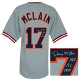 Denny McLain Signed Grey Custom Baseball Jersey w/68 AL MVP