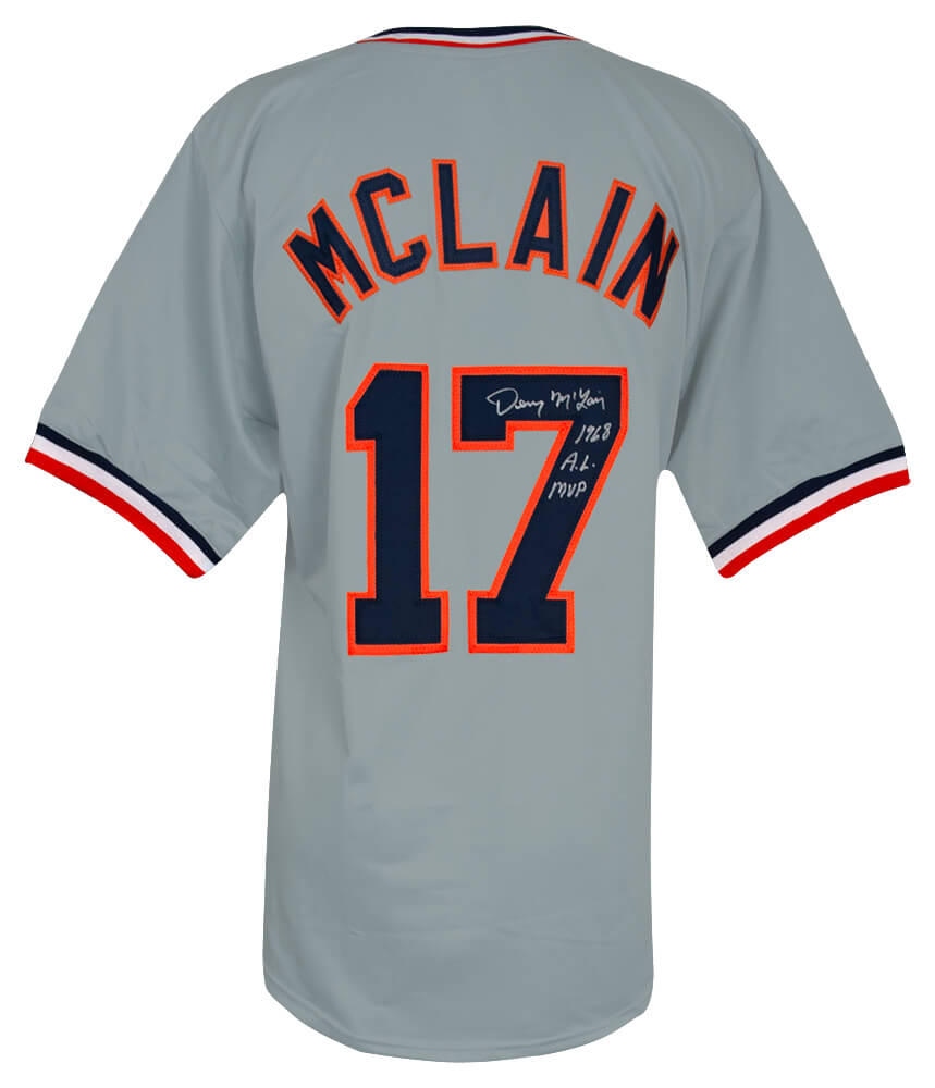 Denny McLain Signed Grey Custom Baseball Jersey w/68 AL MVP