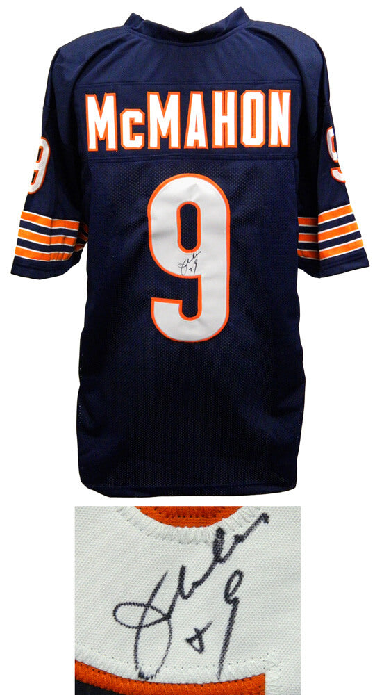 Jim McMahon Signed Navy Custom Throwback Jersey