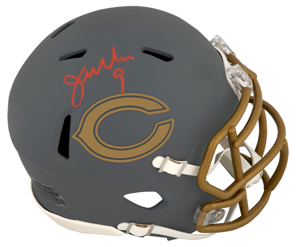 Jim McMahon Signed Chicago Bears SLATE Riddell Speed Mini Helmet