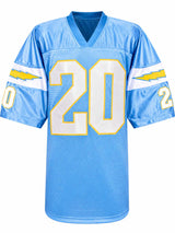 Natrone Means Signed Light Blue Custom Football Jersey