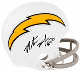 Natrone Means Signed Chargers White Throwback 2-Bar Riddell (VSR4) Mini Helmet