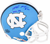Natrone Means Signed UNC Tar Heels Riddell (VSR4) Mini Helmet w/3074 Yds