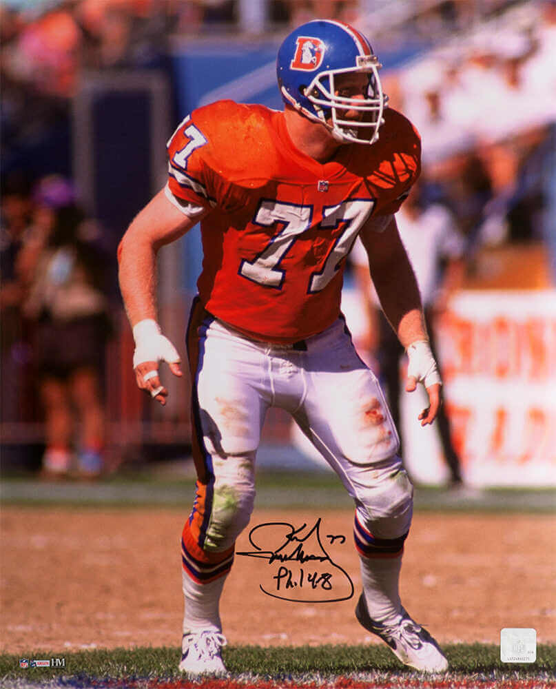 Karl Mecklenburg Signed Denver Broncos Action 16x20 Photo