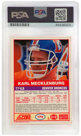 Karl Mecklenburg Signed Denver Broncos 1989 Score Football Trading Card #174 - (PSA Encapsulated)