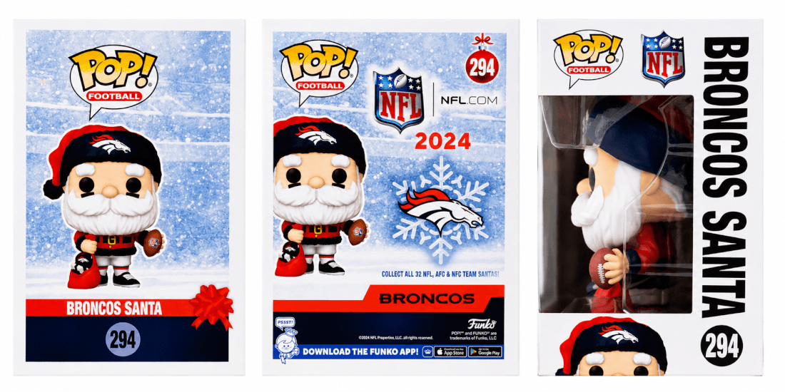 Karl Mecklenburg Signed Denver Broncos SANTA Funko Pop Doll #294