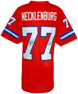Karl Mecklenburg Signed Orange Custom Football Jersey w/Albino Rhino