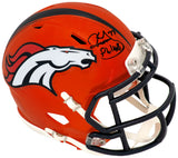 Karl Mecklenburg Signed Denver Broncos FLASH Riddell Speed Mini Helmet