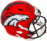 Karl Mecklenburg Signed Denver Broncos FLASH Riddell Full Size Speed Replica Helmet w/Albino Rhino