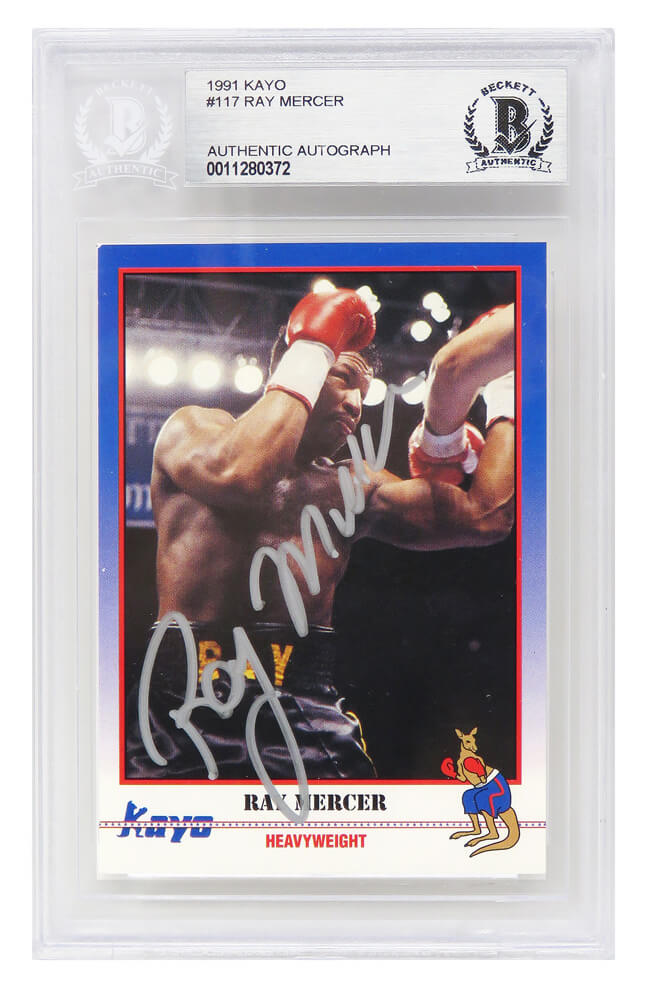 Ray Mercer Signed 1991 Kayo Boxing Trading Card #117 - (Beckett Encapsulated)
