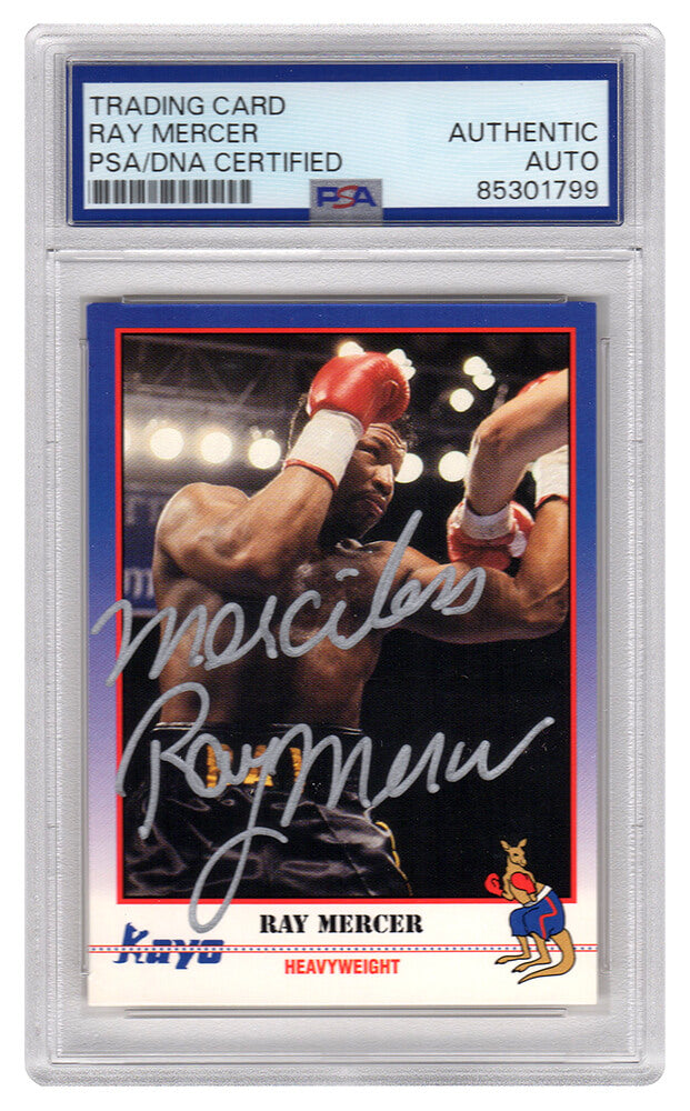Ray Mercer Signed 1991 Kayo Boxing Trading Card #117 w/Merciless - (PSA Encapsulated)
