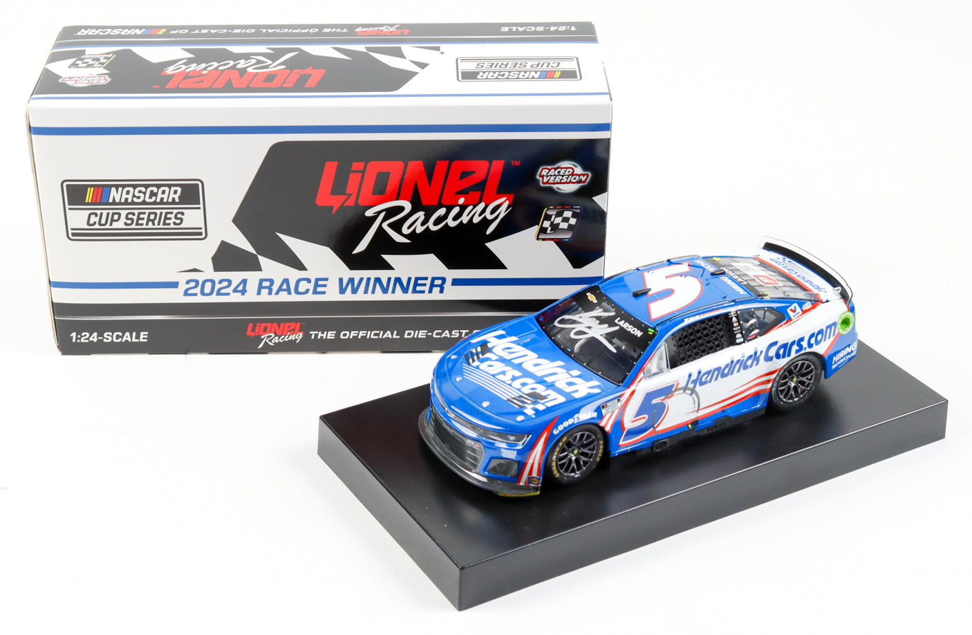Kyle Larson Signed 2024 Kansas Win Diecast | 1:24 Raced Version