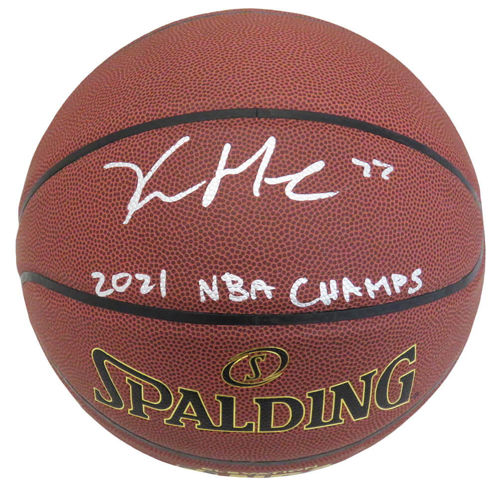 Khris Middleton Signed Spalding Indoor/Outdoor NBA Basketball w/2021 NBA Champs