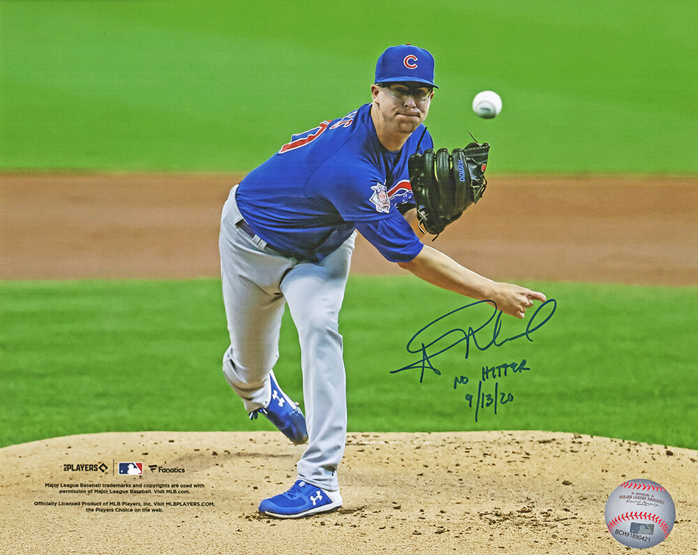 Alec Mills Signed Chicago Cubs Pitching Action 8x10 Photo w/No Hitter 9-13-20
