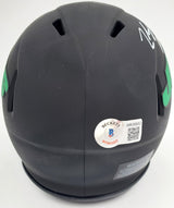 Zach Wilson Autographed New York Jets Eclipse Black Speed Mini Helmet Beckett BAS QR Stock #194723