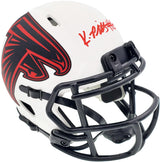 Kyle Pitts Autographed Atlanta Falcons Lunar Eclipse White Speed Mini Helmet Beckett BAS QR Stock #194403