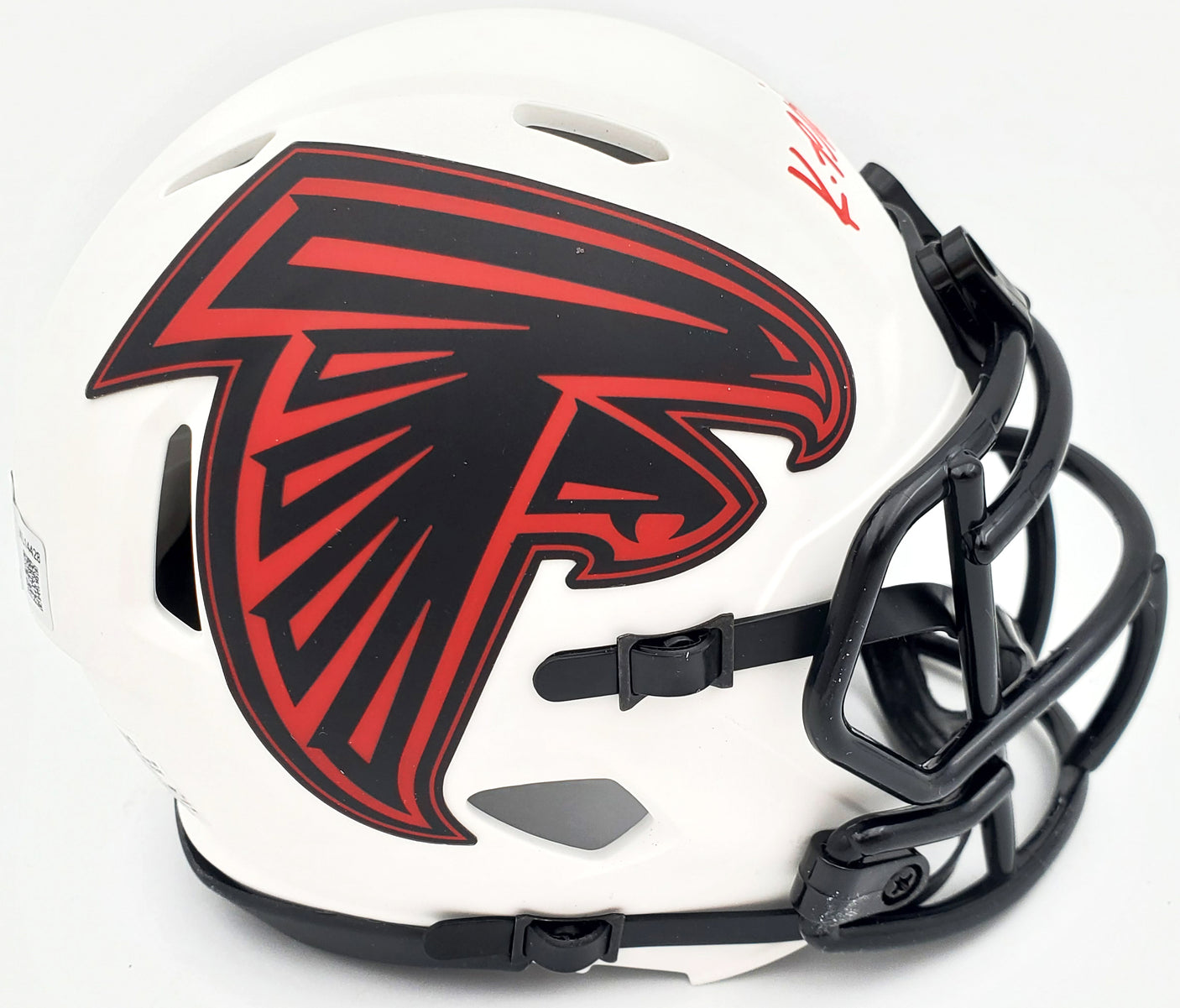 Kyle Pitts Autographed Atlanta Falcons Lunar Eclipse White Speed Mini Helmet Beckett BAS QR Stock #194403