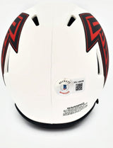 Kyle Pitts Autographed Atlanta Falcons Lunar Eclipse White Speed Mini Helmet Beckett BAS QR Stock #194403
