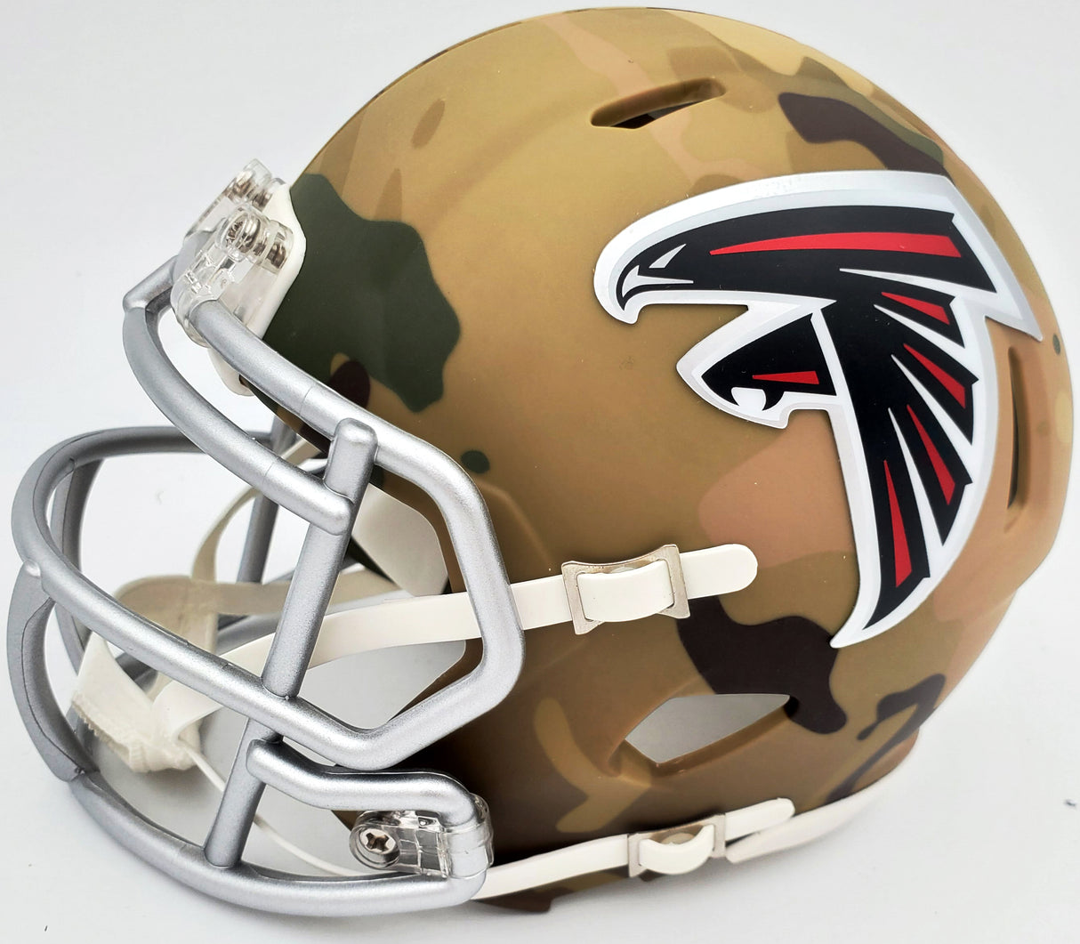 Kyle Pitts Autographed Atlanta Falcons Camo Speed Mini Helmet Beckett BAS QR Stock #194401