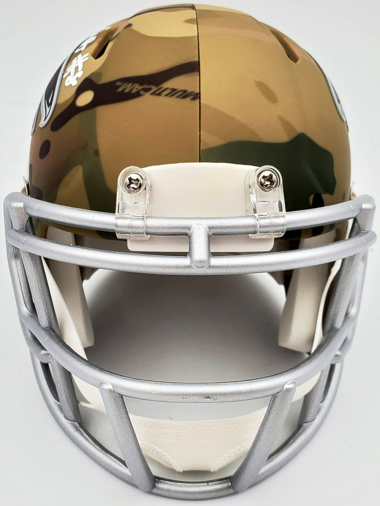 Kyle Pitts Autographed Atlanta Falcons Camo Speed Mini Helmet Beckett BAS QR Stock #194401