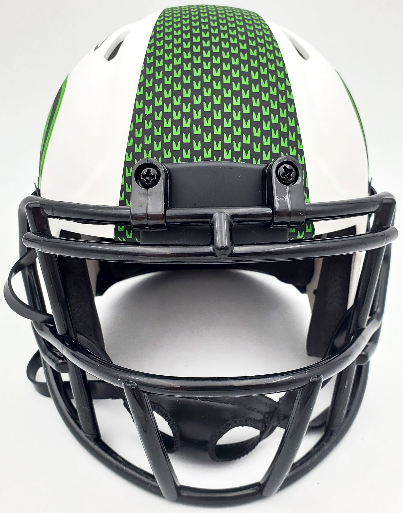 Russell Wilson Autographed Seattle Seahawks White Lunar Eclipse Speed Mini Helmet RW Holo & Beckett BAS Stock #194000