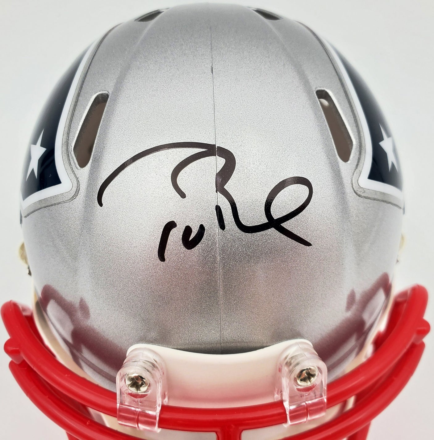 Tom Brady Autographed New England Patriots Replica Speed Mini Helmet Fanatics Stock #193988