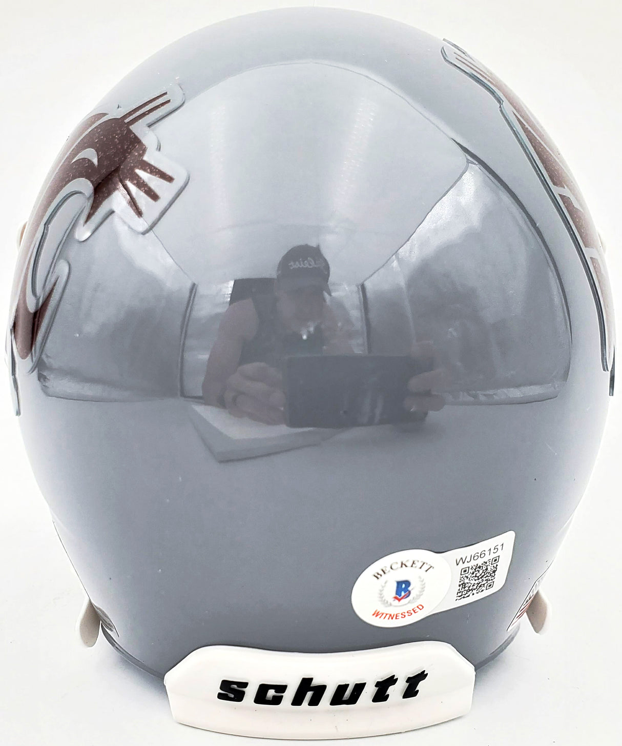 Ryan Leaf Autographed Washington State Cougars Gray Schutt Mini Helmet Beckett BAS QR Stock #193978
