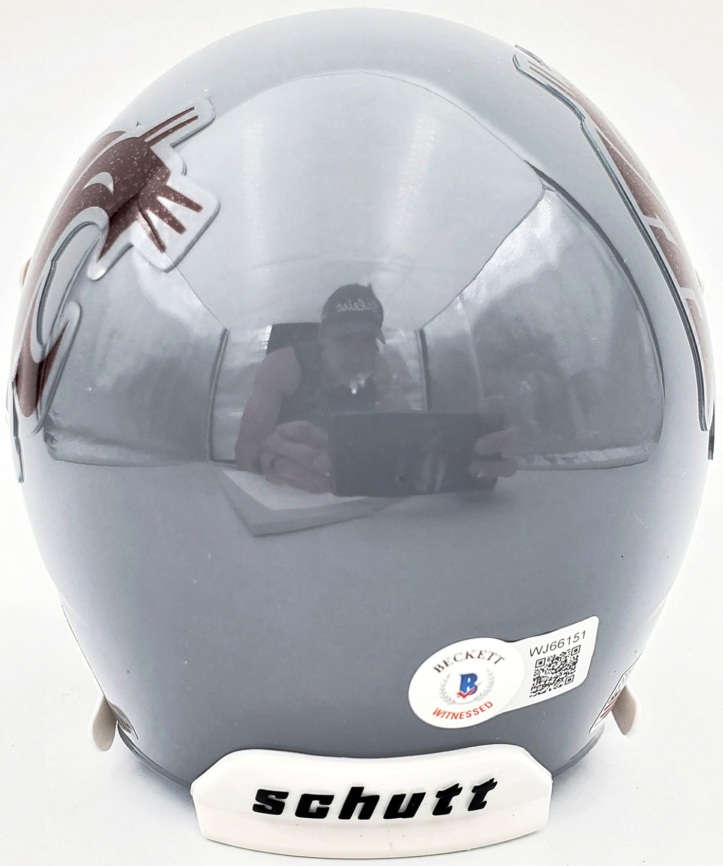 Ryan Leaf Autographed Washington State Cougars Gray Schutt Mini Helmet Beckett BAS QR Stock #193978