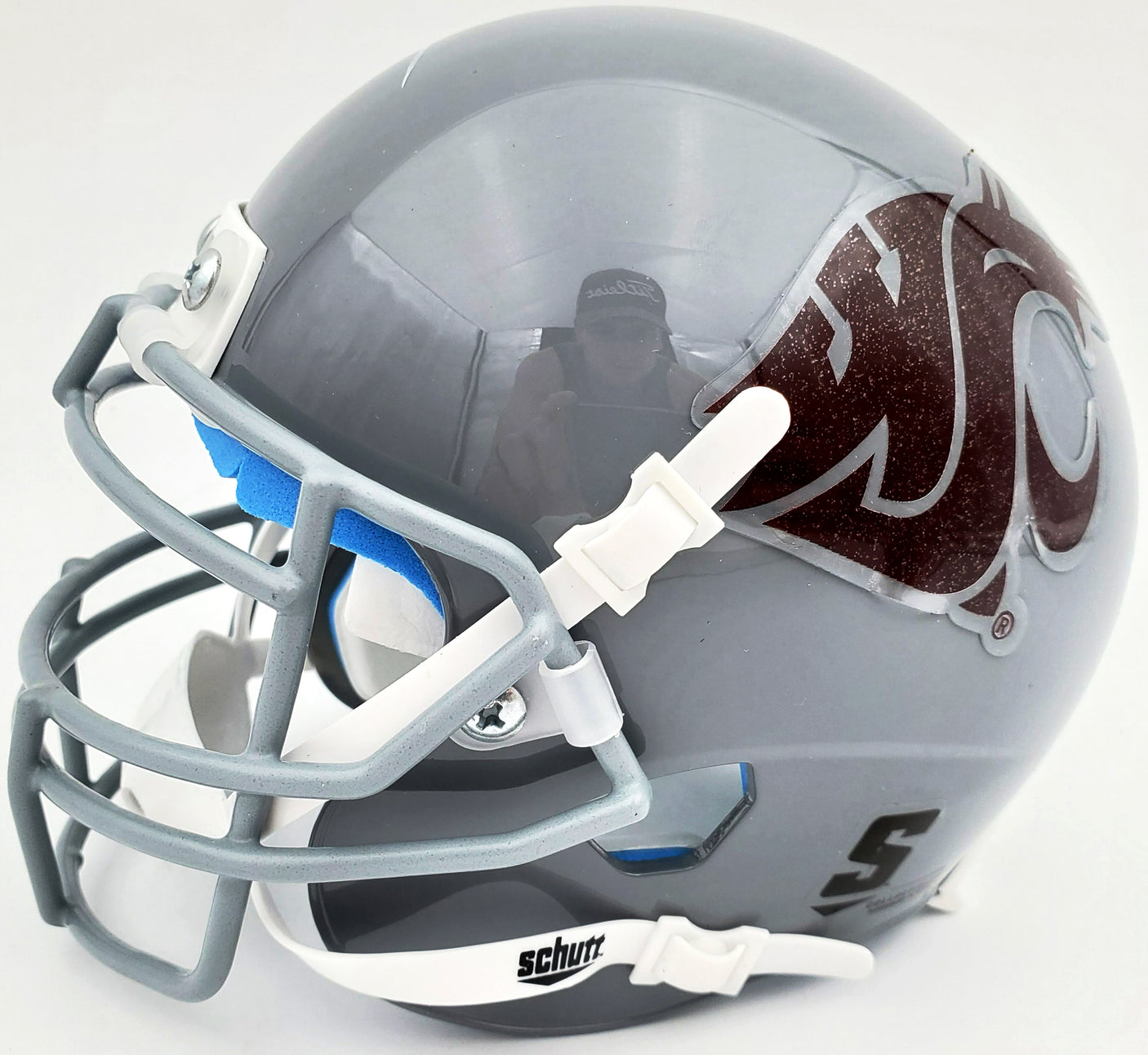 Ryan Leaf Autographed Washington State Cougars Gray Schutt Mini Helmet Beckett BAS QR Stock #193978