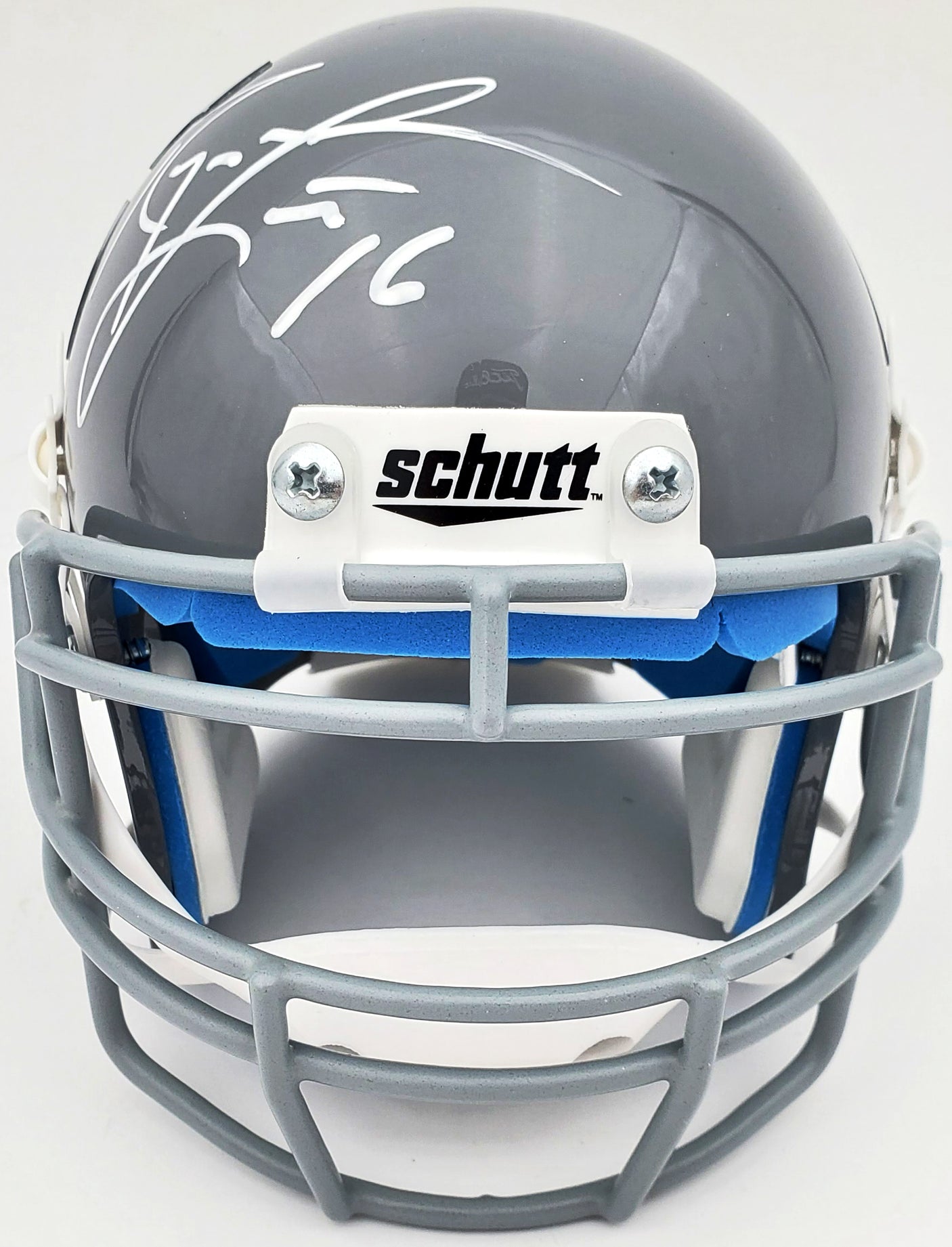 Ryan Leaf Autographed Washington State Cougars Gray Schutt Mini Helmet Beckett BAS QR Stock #193978