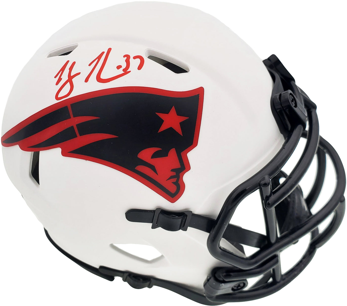 Rodney Harrison Autographed New England Patriots Lunar Eclipse White Speed Mini Helmet Beckett BAS QR Stock #193941