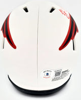 Rodney Harrison Autographed New England Patriots Lunar Eclipse White Speed Mini Helmet Beckett BAS QR Stock #193941