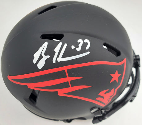 Rodney Harrison Autographed New England Patriots Eclipse Black Speed Mini Helmet Beckett BAS QR Stock #193940