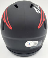 Rodney Harrison Autographed New England Patriots Eclipse Black Speed Mini Helmet Beckett BAS QR Stock #193940