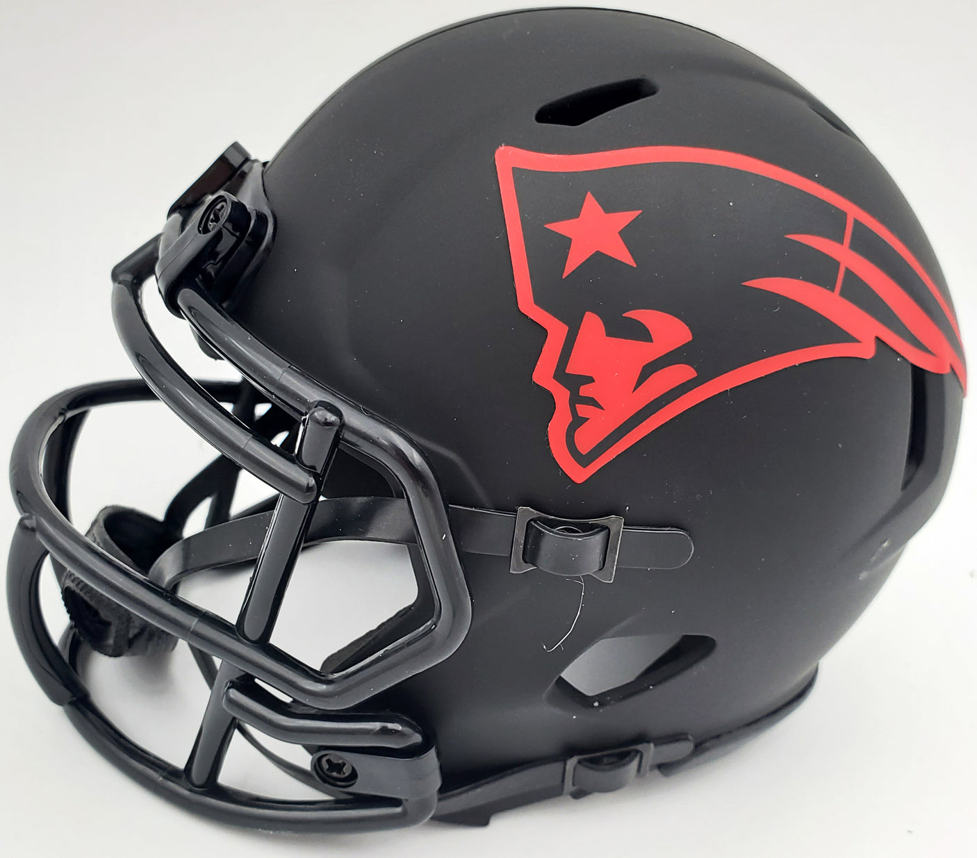 Rodney Harrison Autographed New England Patriots Eclipse Black Speed Mini Helmet Beckett BAS QR Stock #193940