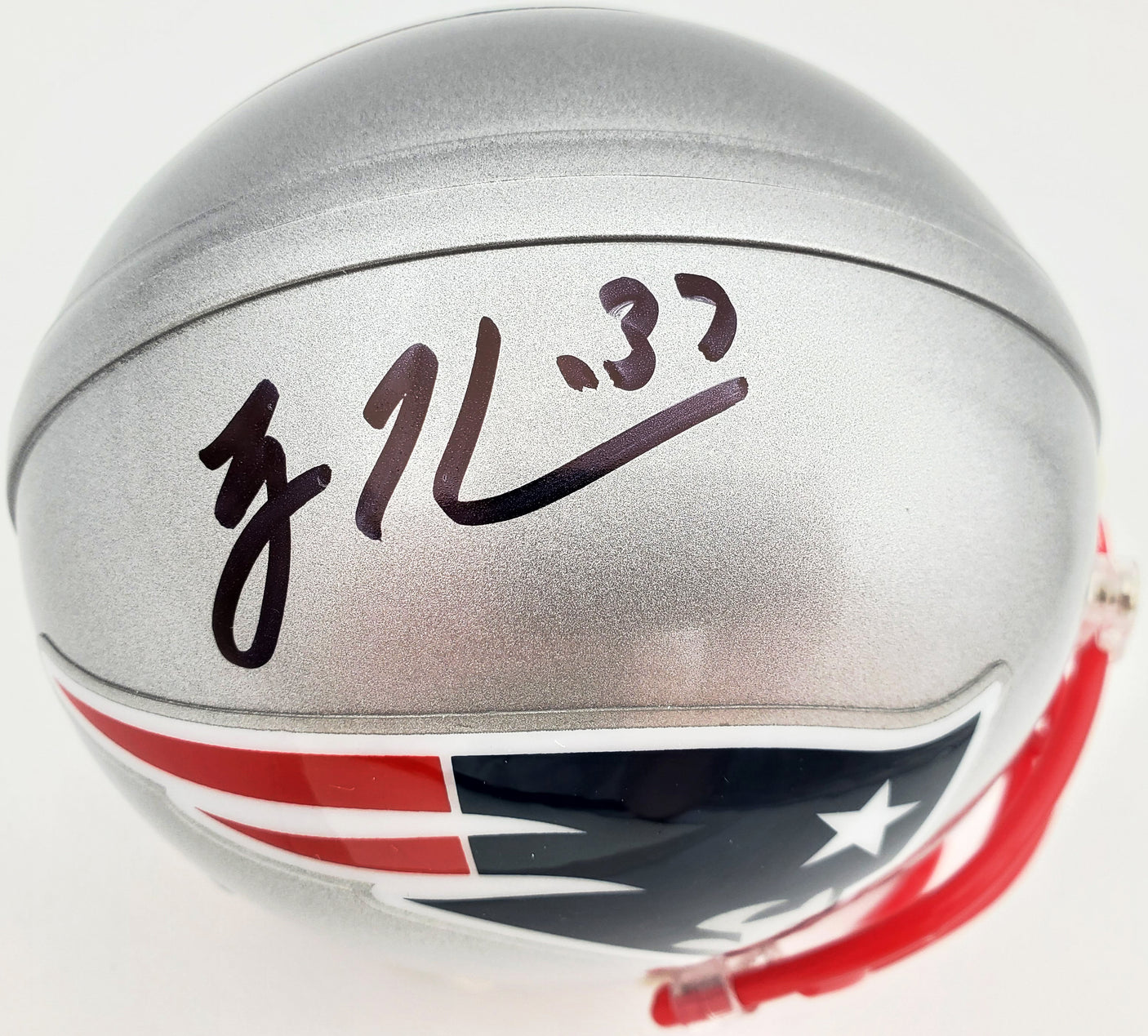 Rodney Harrison Autographed New England Patriots Silver Mini Helmet Beckett BAS QR Stock #193939