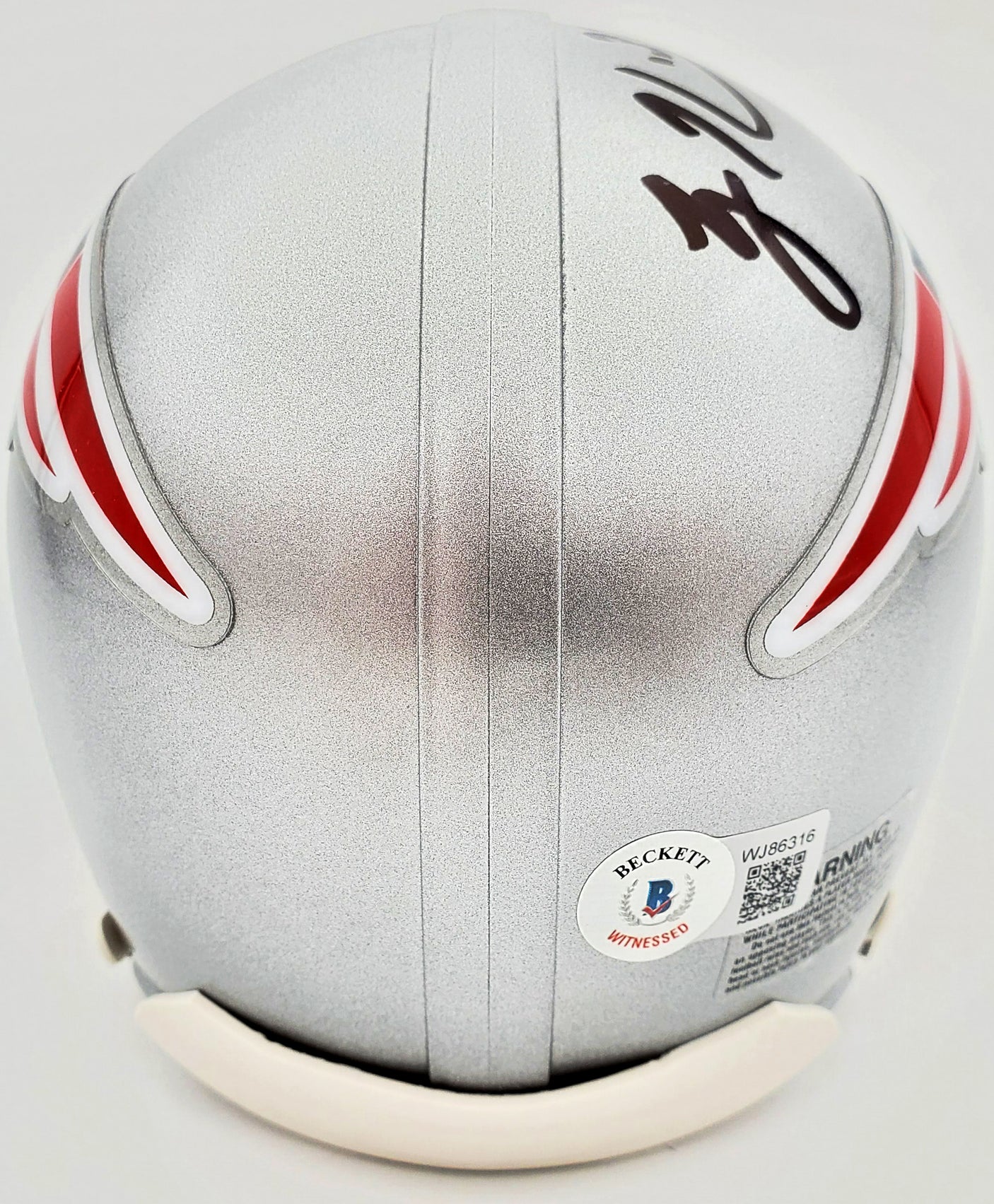 Rodney Harrison Autographed New England Patriots Silver Mini Helmet Beckett BAS QR Stock #193939