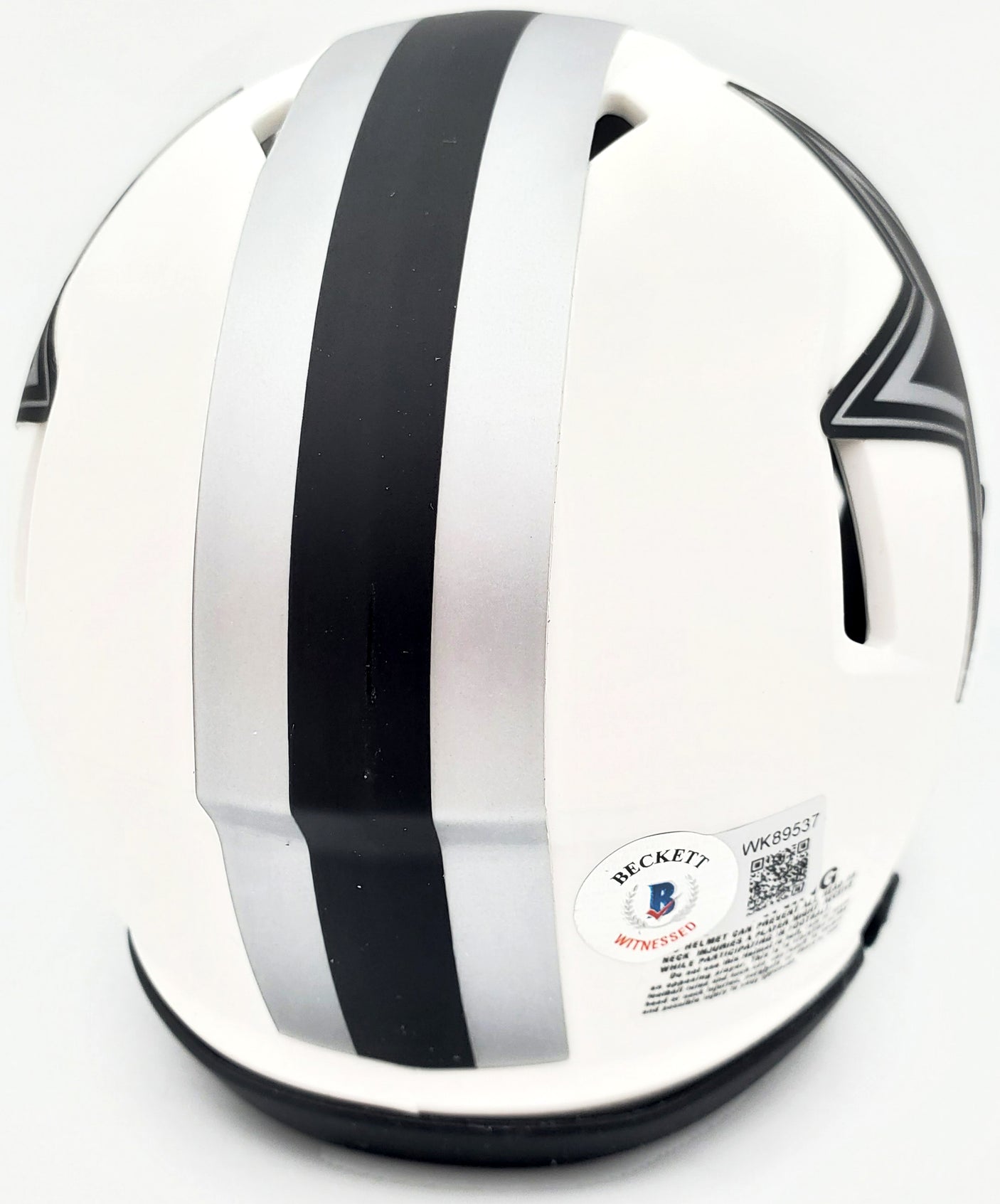 Herschel Walker Autographed Dallas Cowboys Lunar Eclipse White Speed Mini Helmet Beckett BAS QR Stock #193846