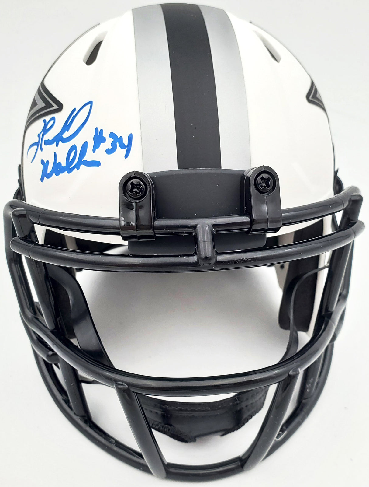 Herschel Walker Autographed Dallas Cowboys Lunar Eclipse White Speed Mini Helmet Beckett BAS QR Stock #193846