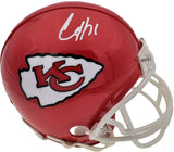 Clyde Edwards-Helaire Autographed Kansas City Chiefs Red Mini Helmet Beckett BAS QR Stock #193781