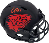 Clyde Edwards-Helaire Autographed Kansas City Chiefs Eclipse Black Speed Mini Helmet Beckett BAS QR Stock #193779