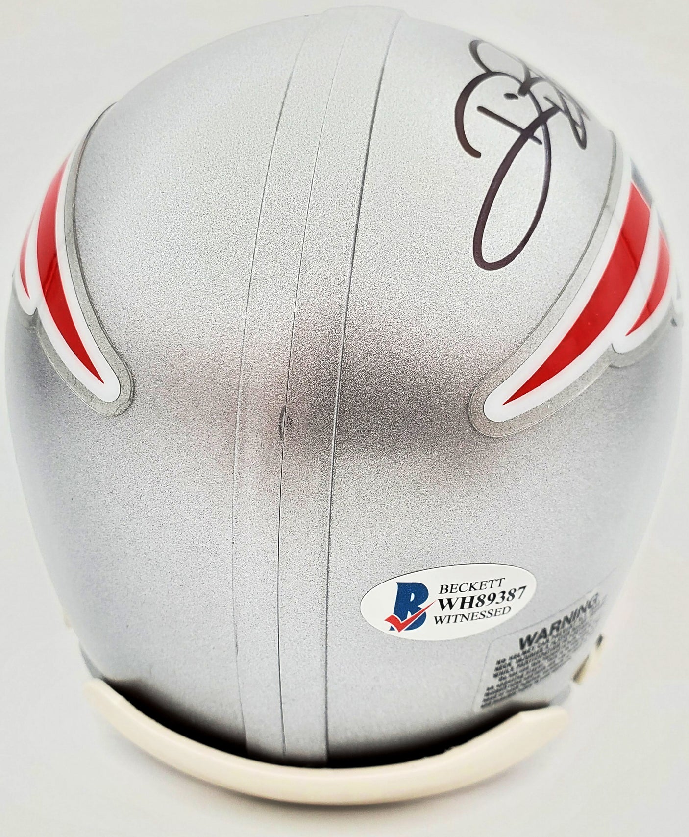 Deion Branch Autographed New England Patriots Silver Mini Helmet Beckett BAS Stock #193776