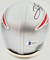 Deion Branch Autographed New England Patriots Silver Mini Helmet Beckett BAS Stock #193776