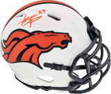 Steve Atwater Autographed Denver Broncos Lunar Eclipse White Speed Mini Helmet Beckett BAS QR Stock #192620