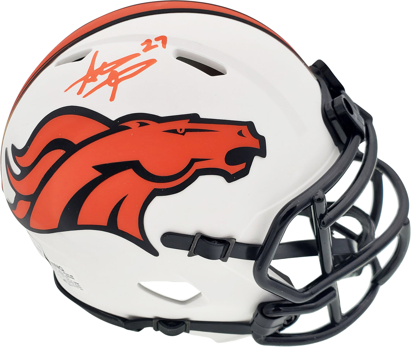 Steve Atwater Autographed Denver Broncos Lunar Eclipse White Speed Mini Helmet Beckett BAS QR Stock #192620